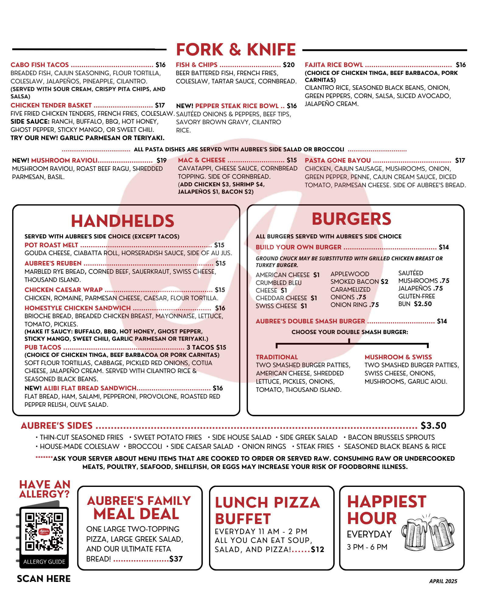 FORK & KNIFE, HANDHELDS, BURGERS