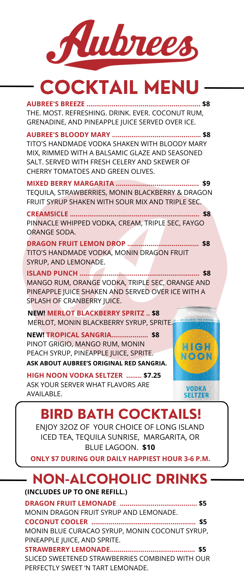 Drinks & Dessert Menu